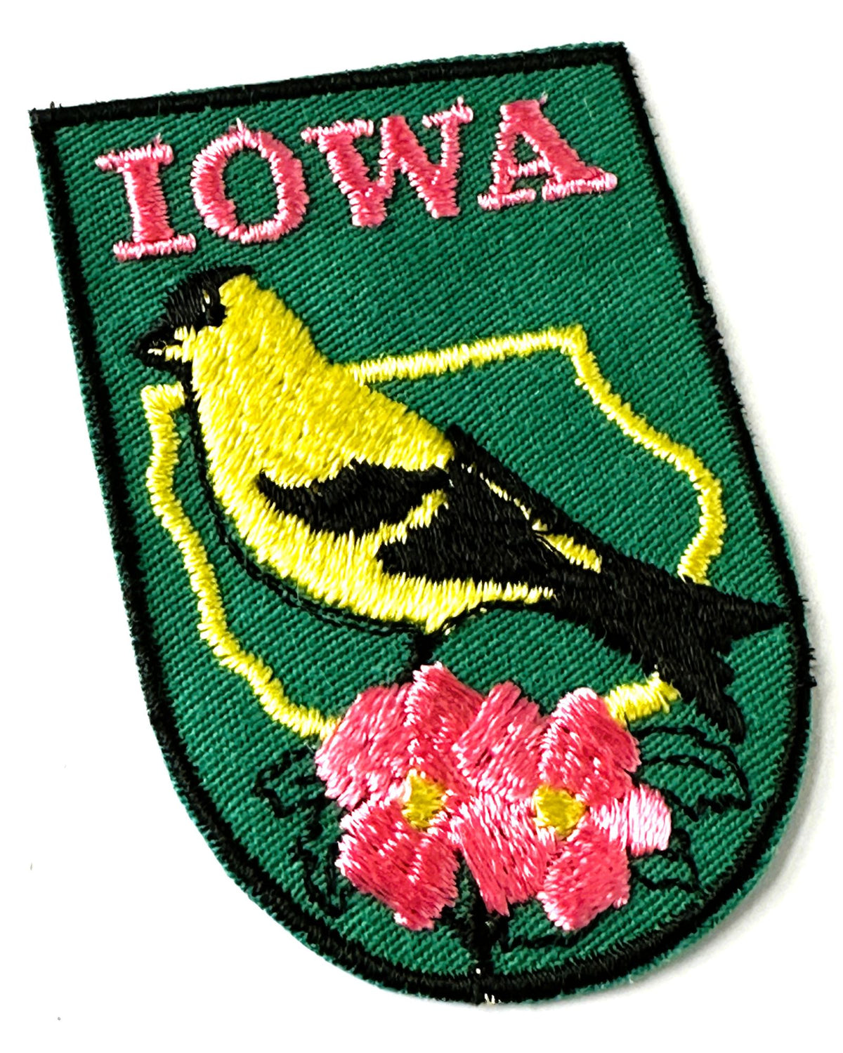 Iowa State Bird and Flowers Vintage Travel Patch