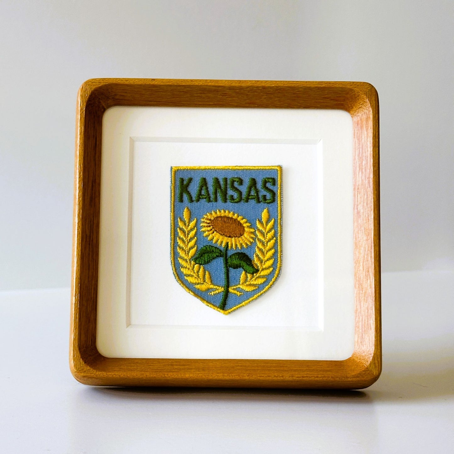 Kansas Flower Vintage Framed Travel Patch