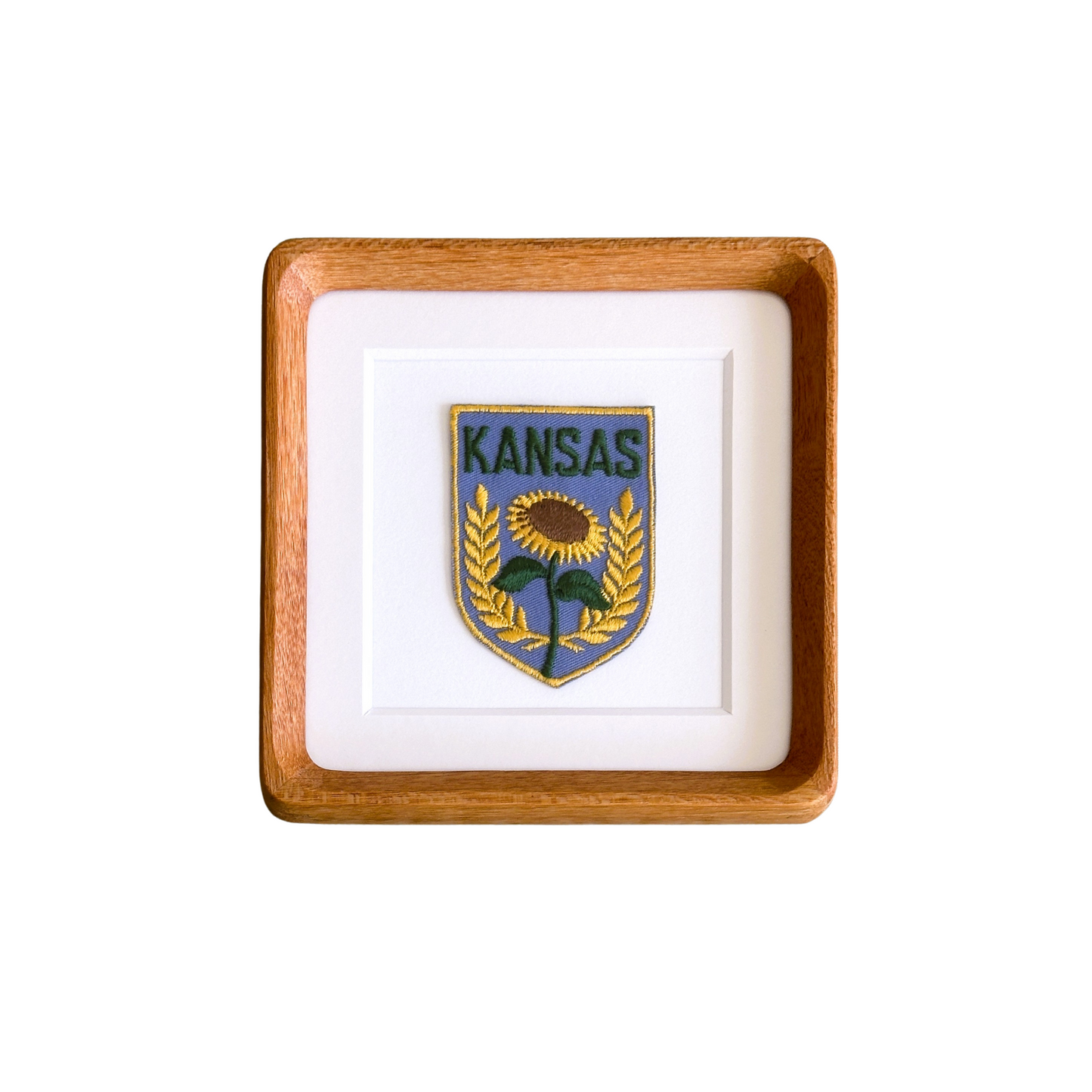 Kansas Flower Vintage Framed Travel Patch