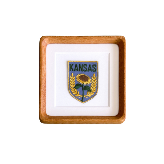 Kansas Flower Vintage Framed Travel Patch