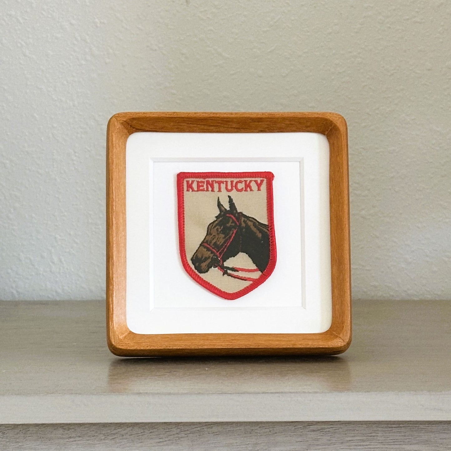Kentucky Brown Horse Vintage Framed Travel Patch