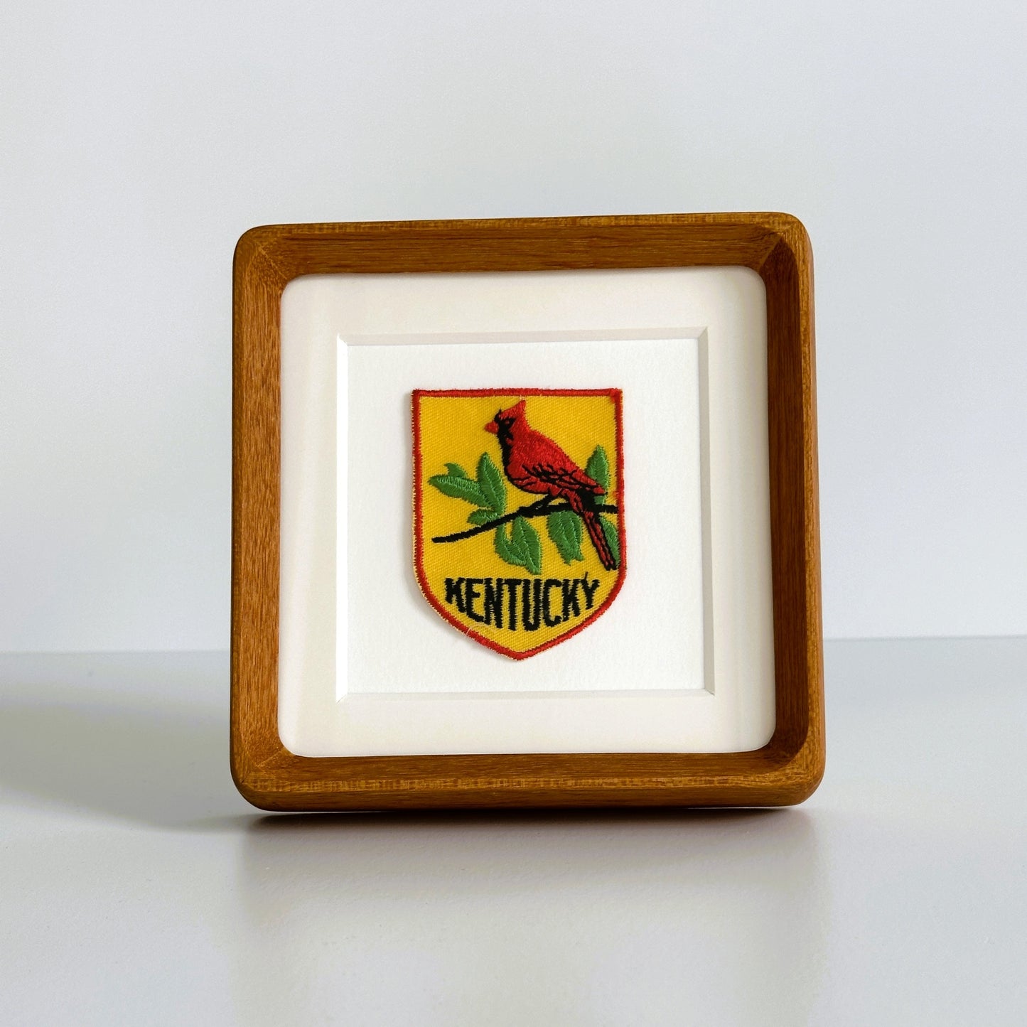 Kentucky Cardinal Bird Vintage Framed Travel Patch