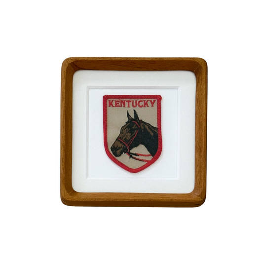 Kentucky Brown Horse Vintage Framed Travel Patch