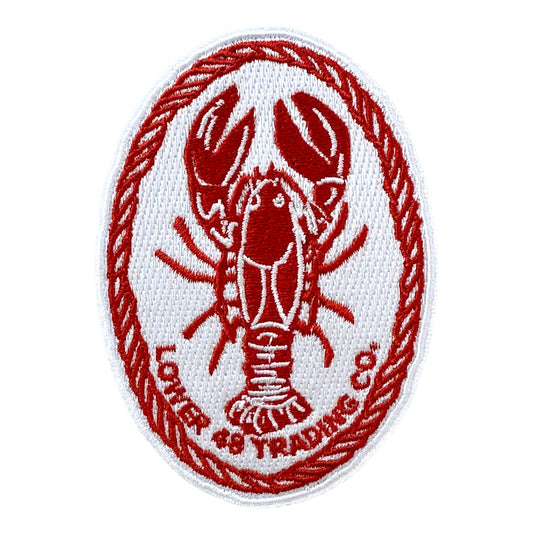 American Red Lobster Block Print Art Large Embroidered Patch Lower 48 Trading Co