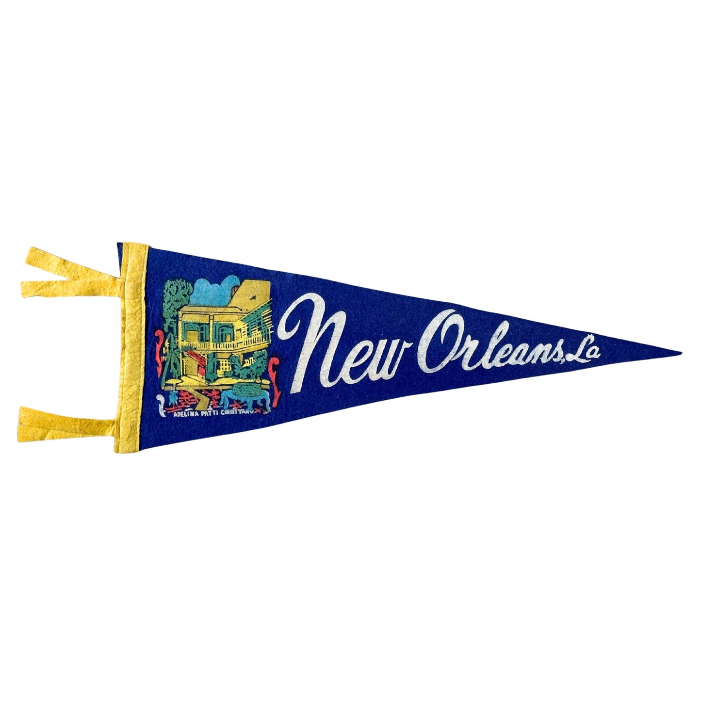Louisiana New Orleans Adelina Patti Courtyard Vintage Pennant