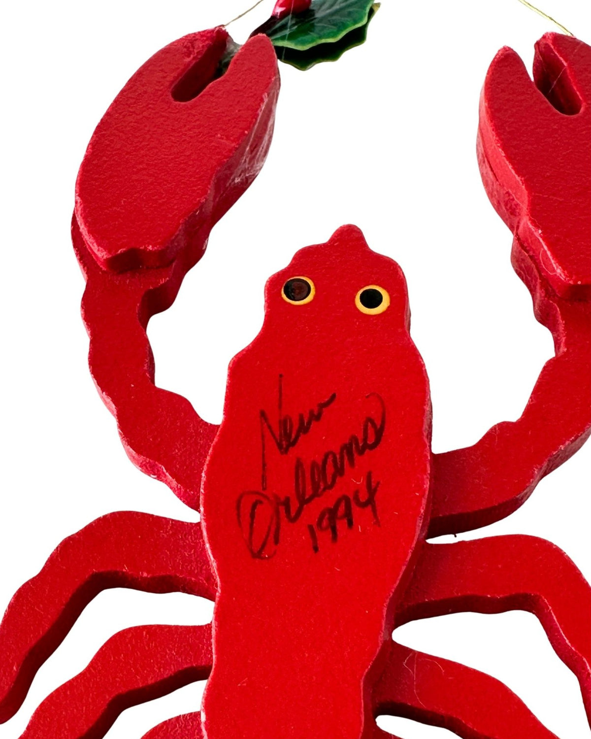 Louisiana New Orleans Crawfish Vintage Wood Ornament