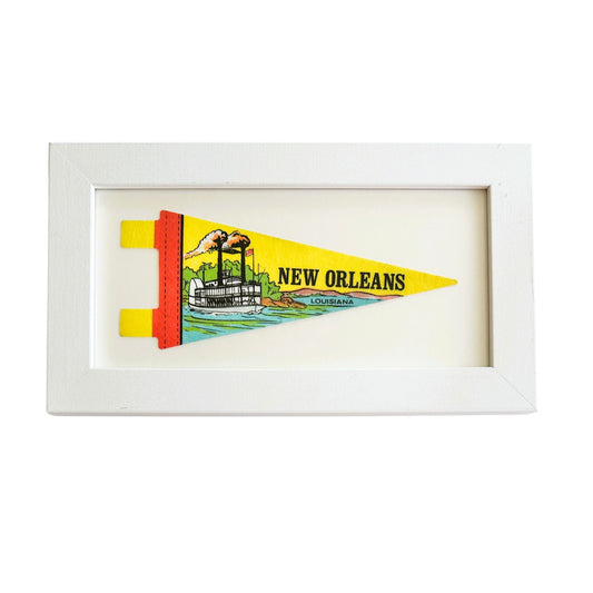 Louisiana New Orleans Framed Vintage Pennant