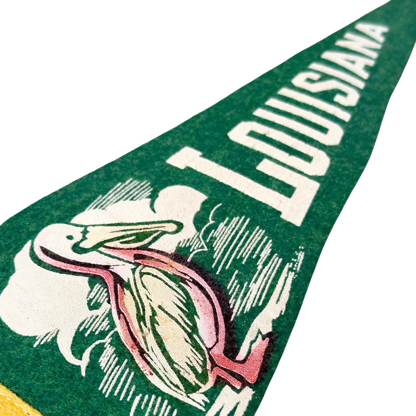 Louisiana Pelican Small Green Vintage Pennant