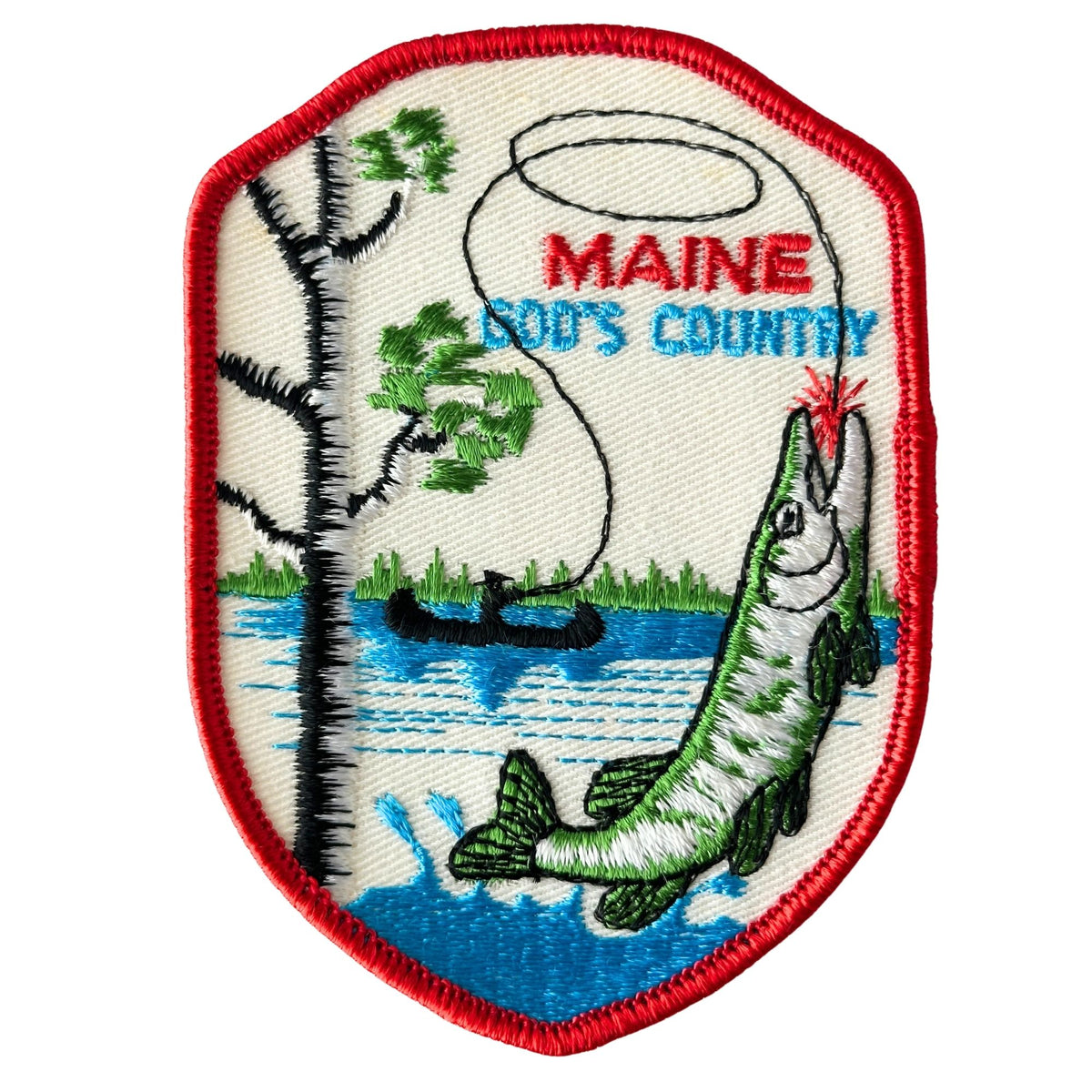 Maine God's Country Fishing Large Vintage Patch