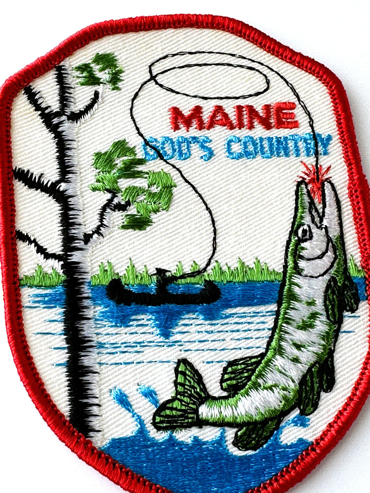 Maine God's Country Fishing Large Vintage Patch