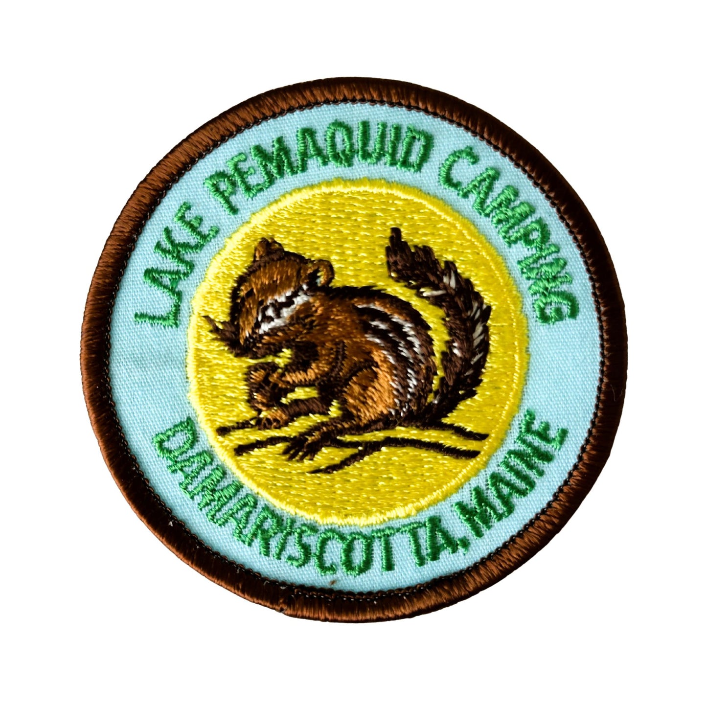 Maine Lake Pemaquid Camping Damariscotta Squirrel Vintage Patch