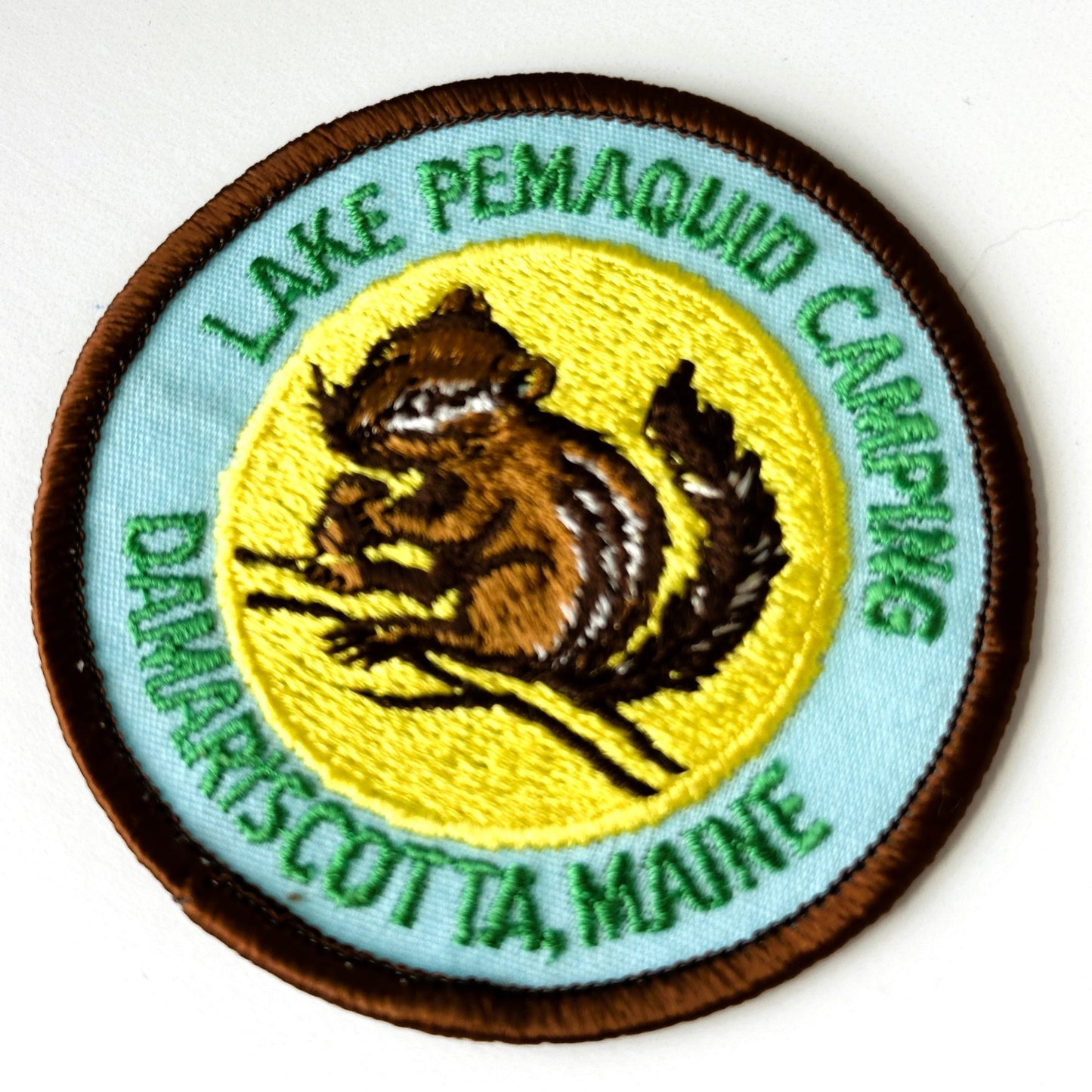 Maine Lake Pemaquid Camping Damariscotta Squirrel Vintage Patch
