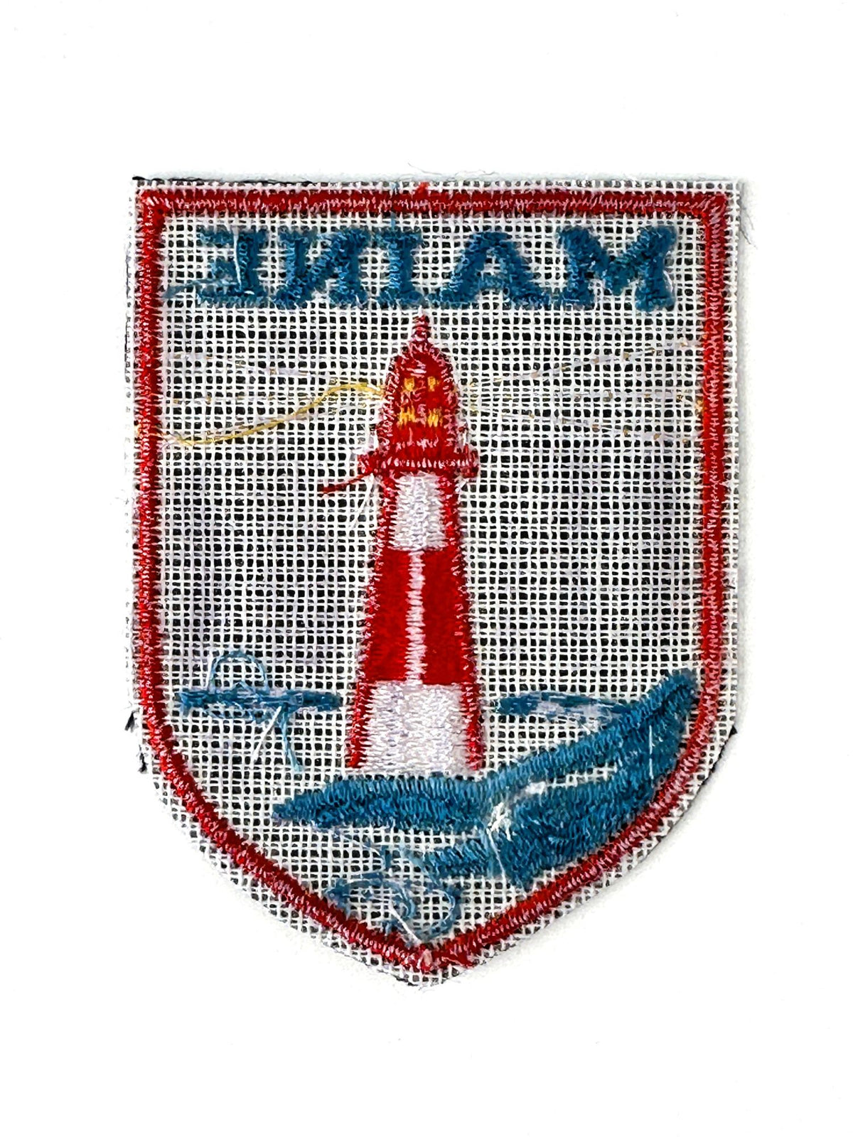 Maine Lighthouse Red White and Blue Vintage Patch