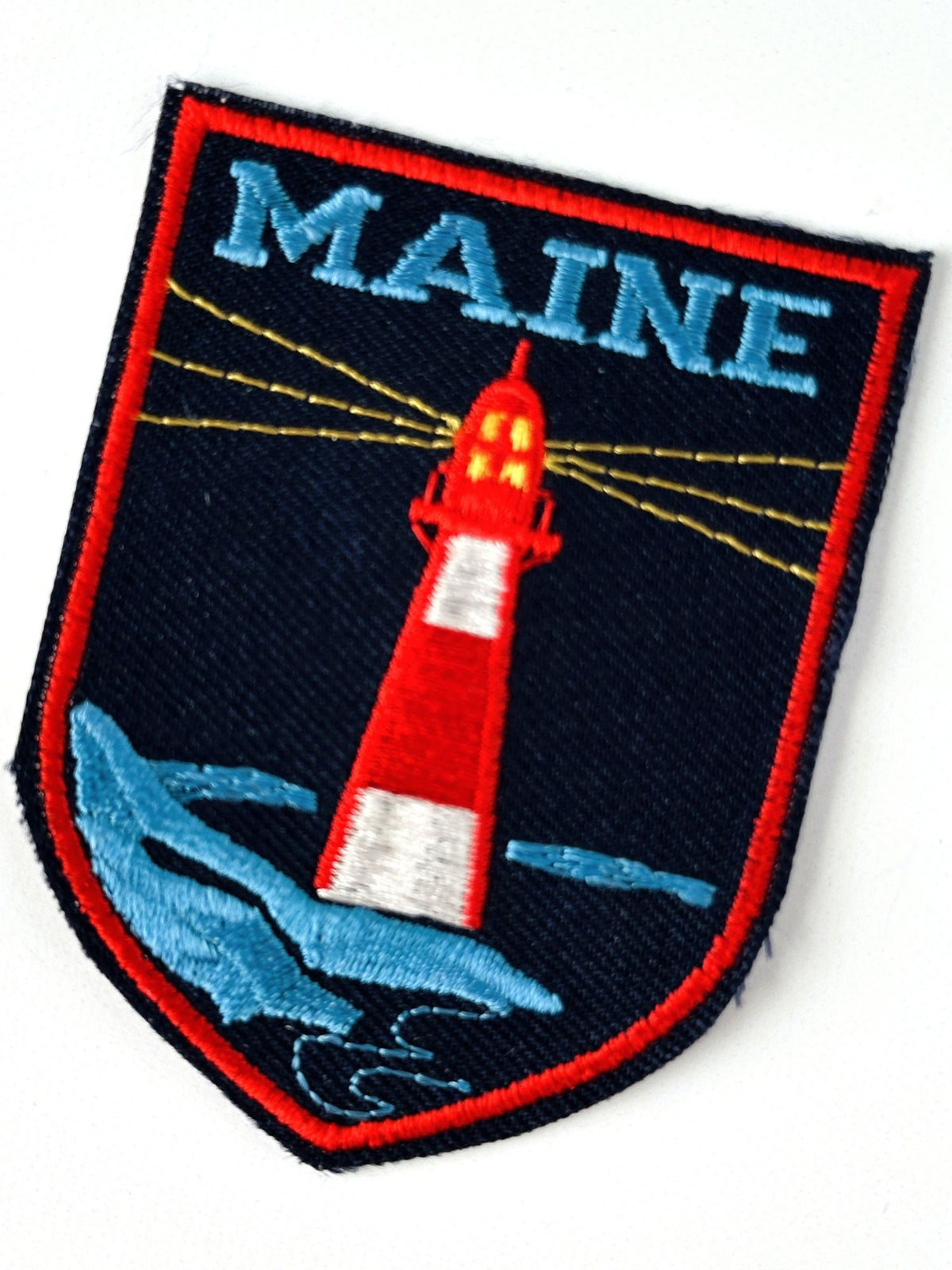 Maine Lighthouse Red White and Blue Vintage Patch