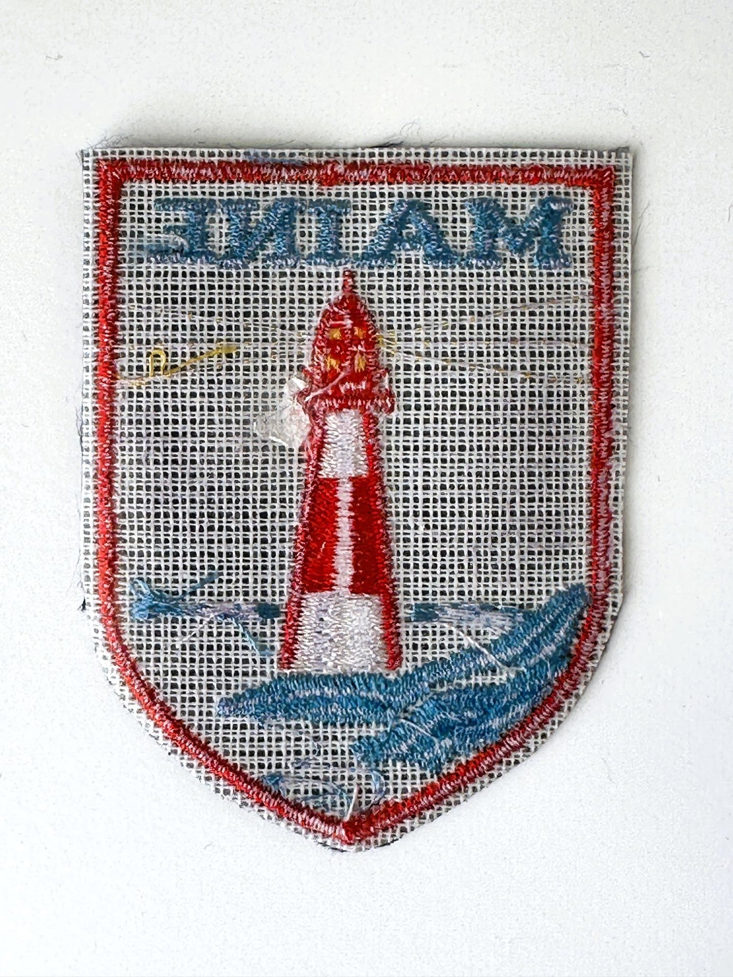 Maine Lighthouse Red White and Blue Vintage Patch