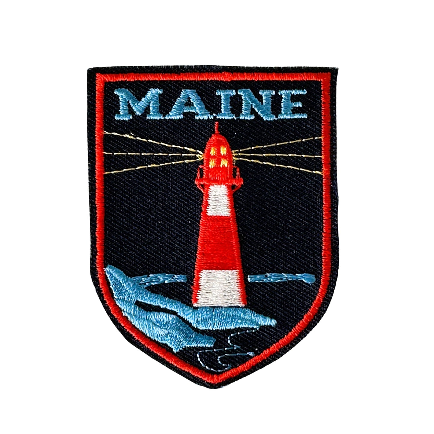 Maine Lighthouse Red White and Blue Vintage Patch