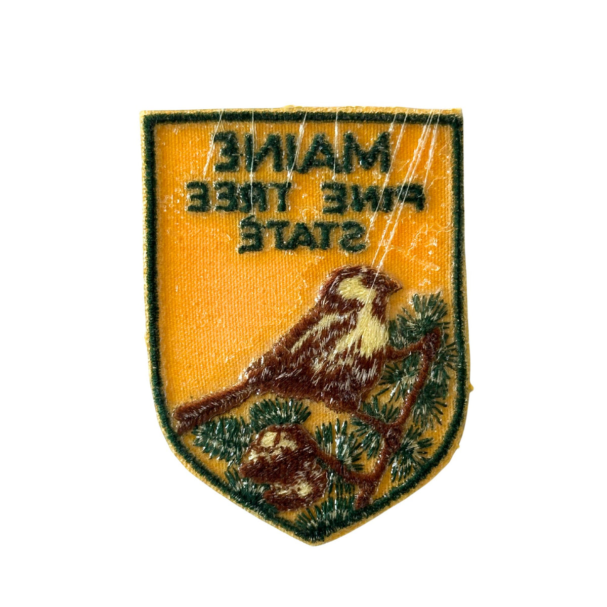 Maine Pine Tree State Chickadee State Bird Vintage Patch