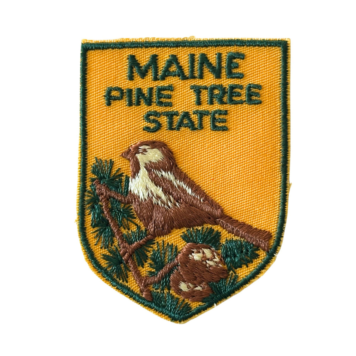 Maine Pine Tree State Chickadee State Bird Vintage Patch