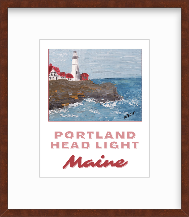 Maine Portland Head Light Coastal Painting Giclee Art Print
