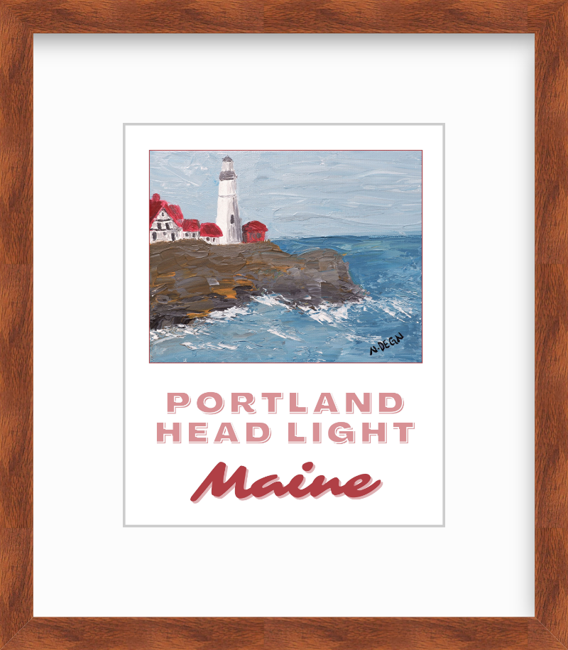 Maine Portland Head Light Coastal Painting Giclee Art Print