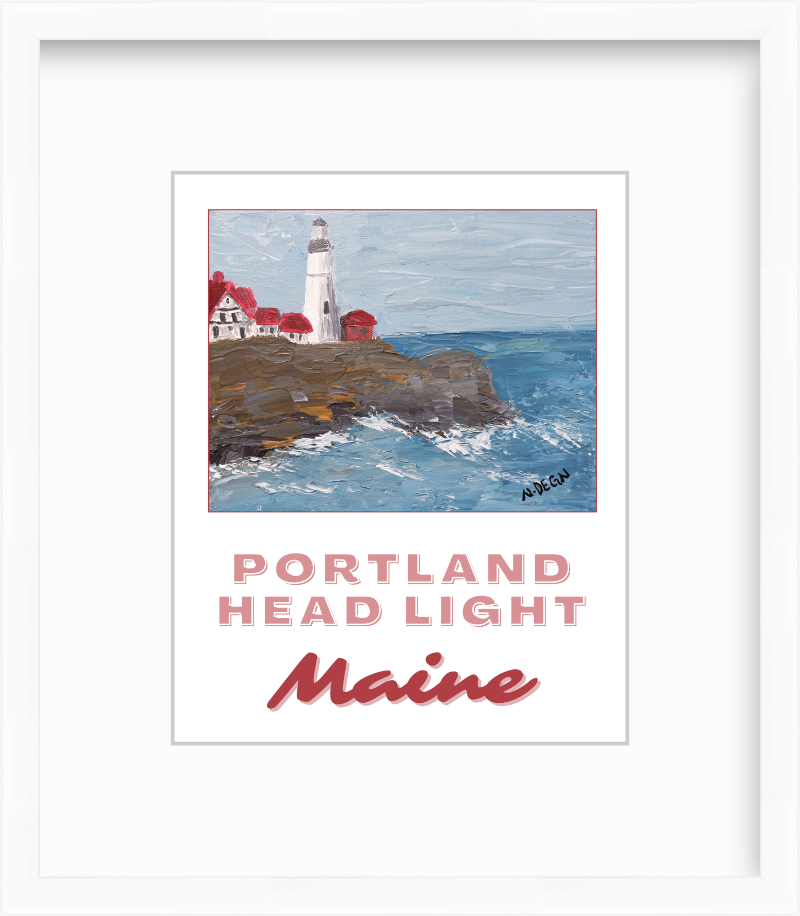 Maine Portland Head Light Coastal Painting Giclee Art Print