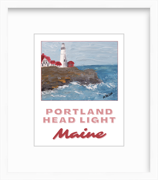 Maine Portland Head Light Coastal Painting Giclee Art Print