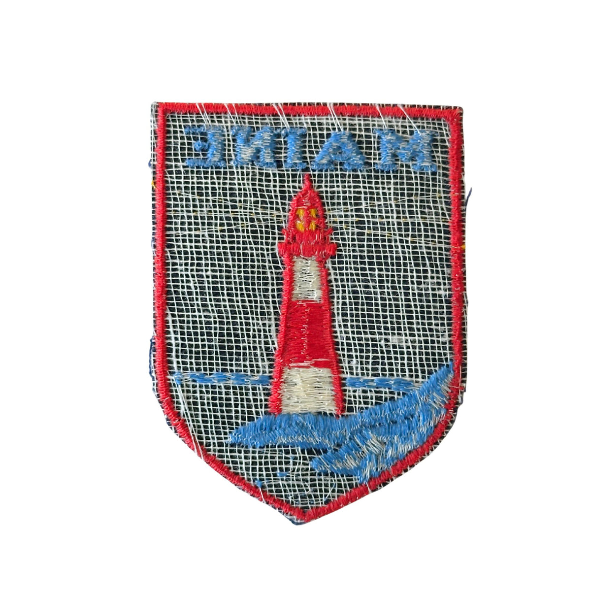 Maine Lighthouse Red White and Blue Vintage Patch