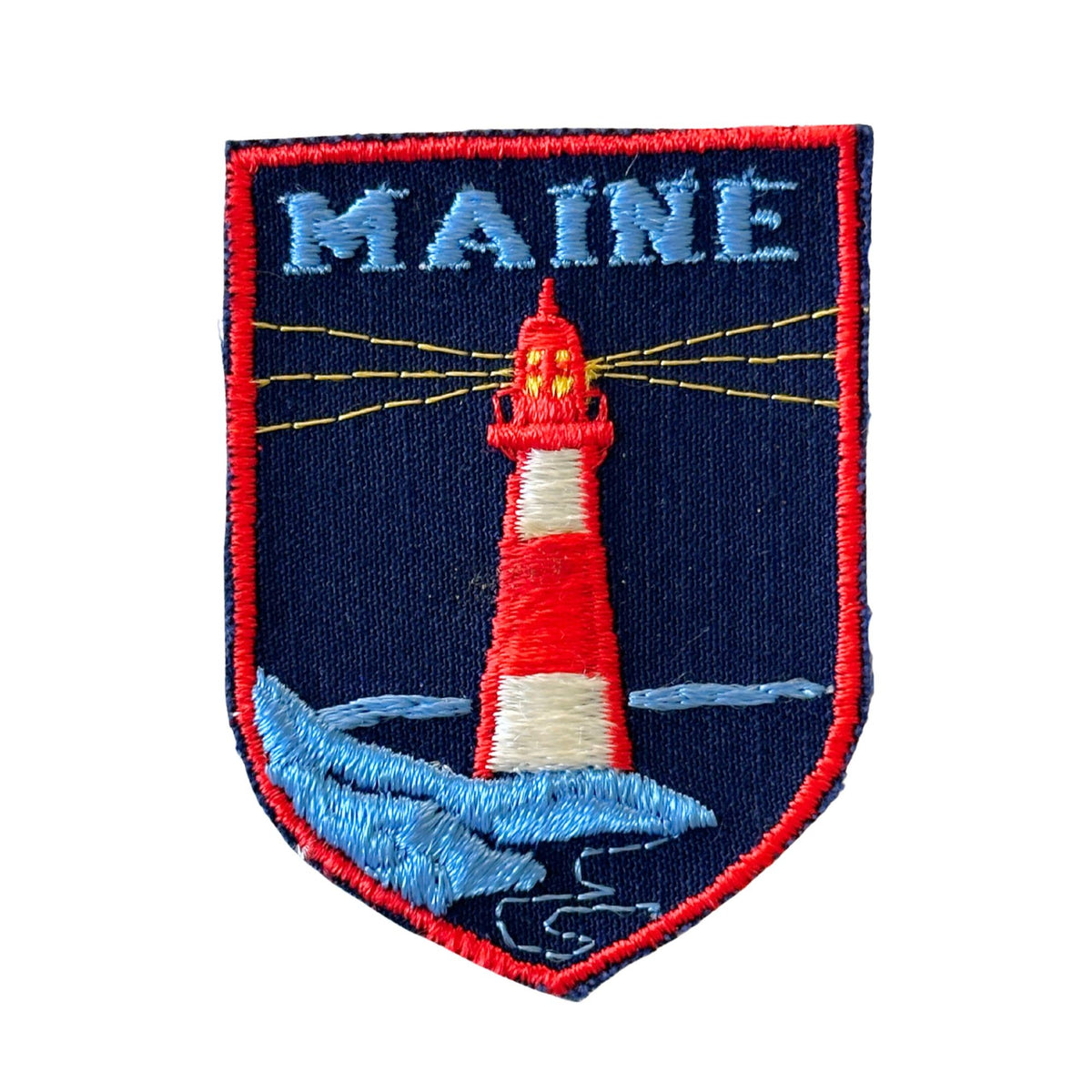 Maine Lighthouse Red White and Blue Vintage Patch