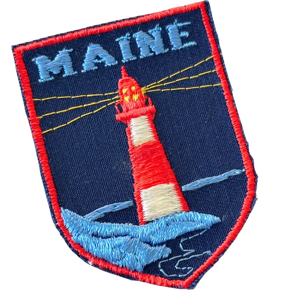 Maine Lighthouse Red White and Blue Vintage Patch