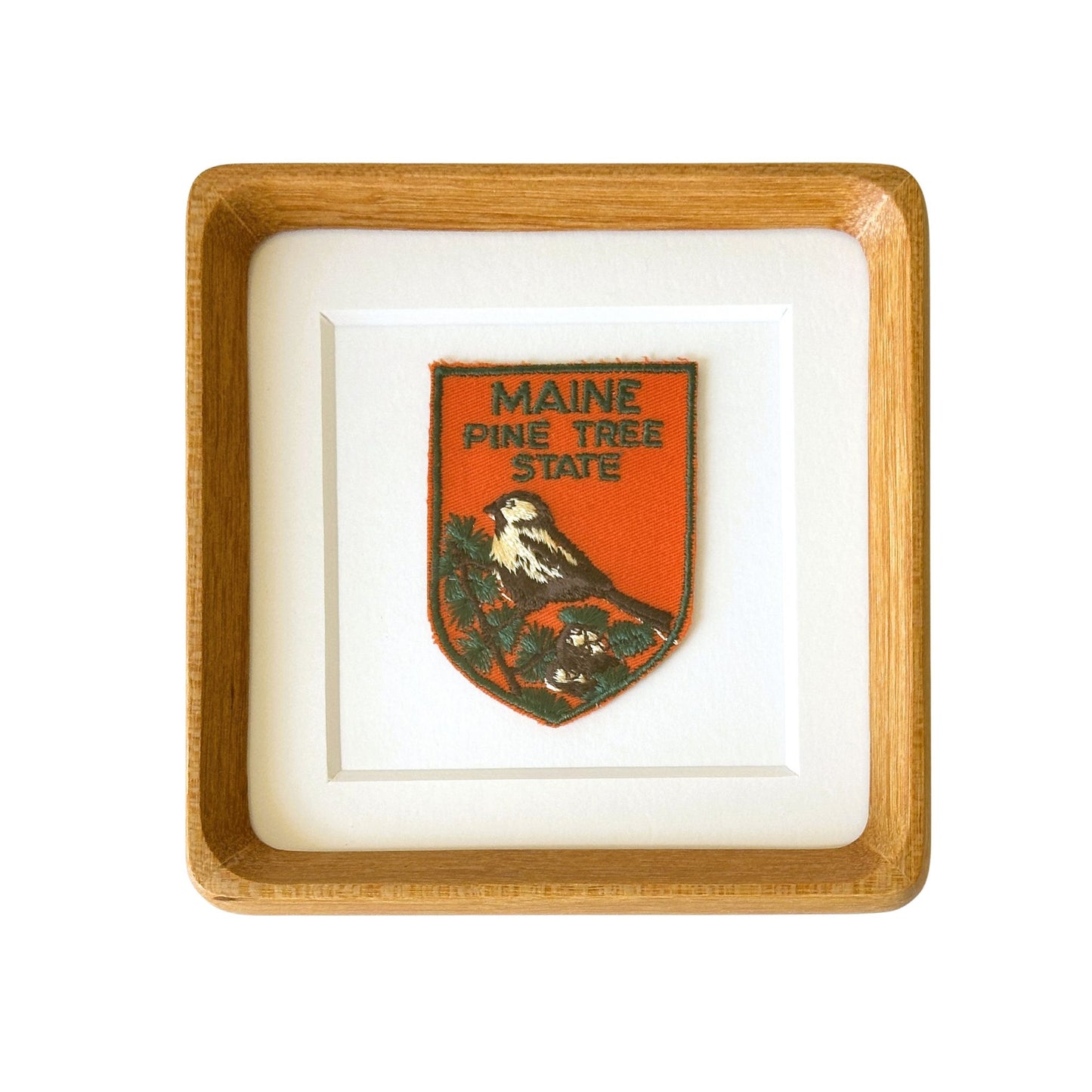 Maine Pine Tree State Framed Vintage Travel Patch