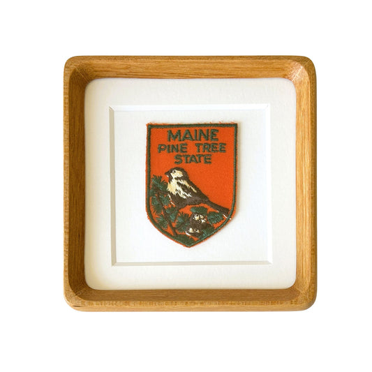 Maine Pine Tree State Framed Vintage Travel Patch