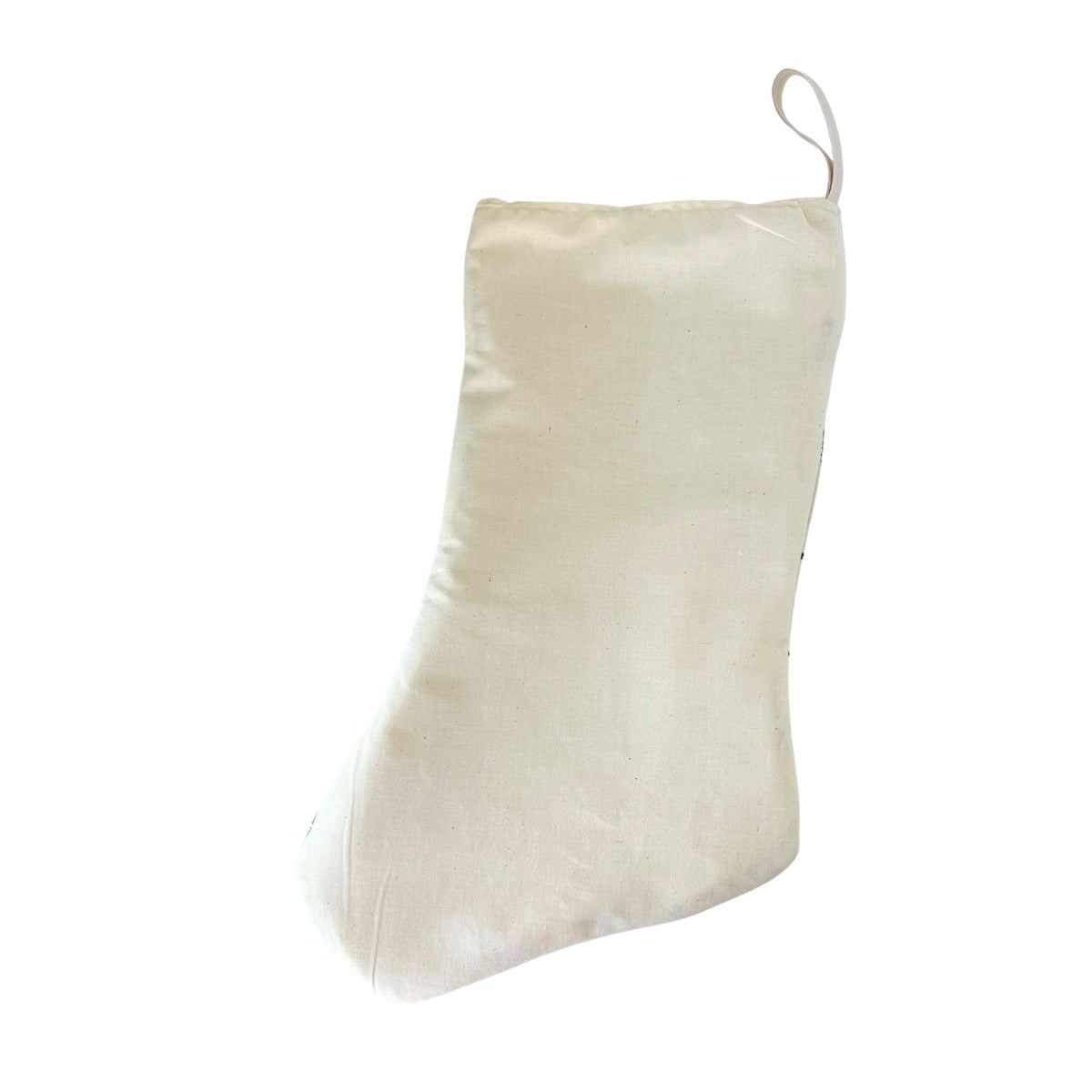Maine Vintage Hand Printed Linen Freshly Sewn Stocking