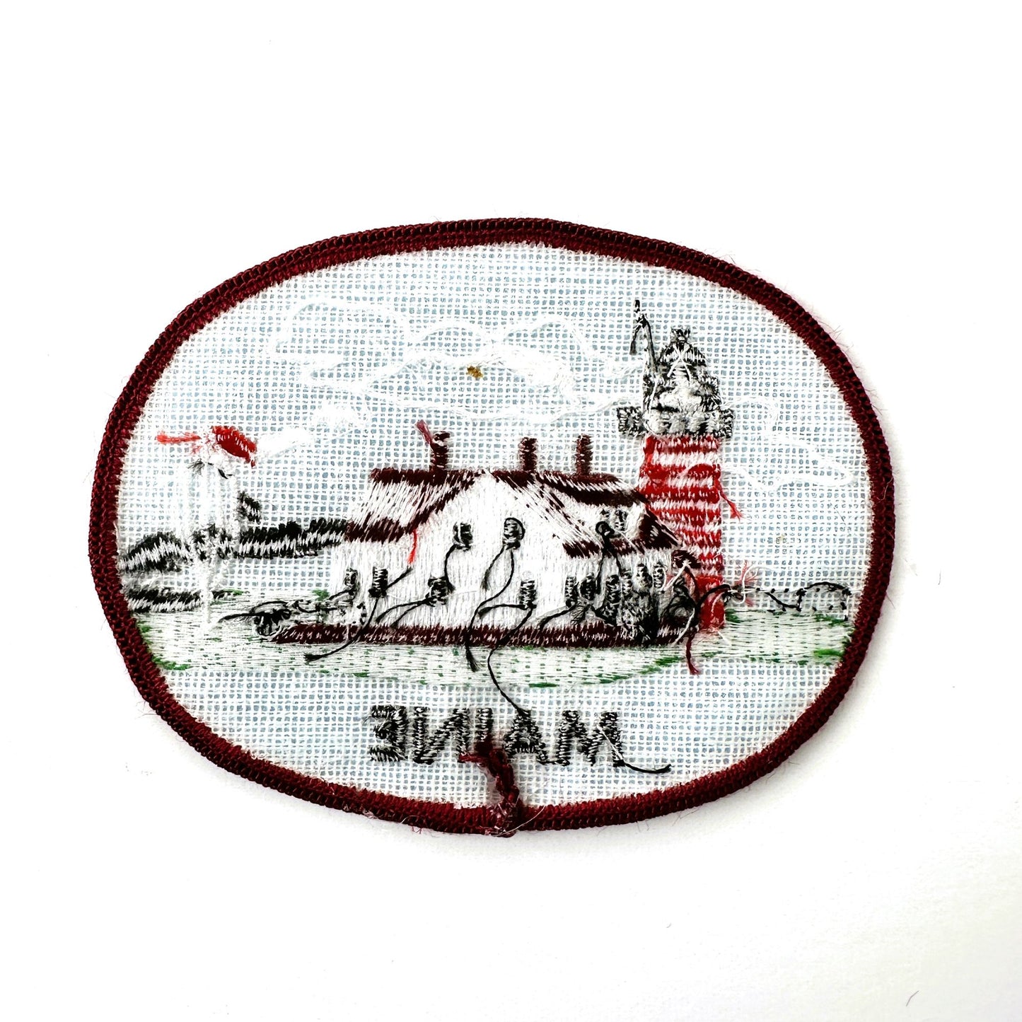 Maine West Quoddy Head Lighthouse Lubec Large Vintage Patch