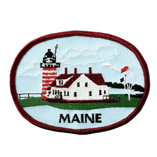 Maine West Quoddy Head Lighthouse Lubec Large Vintage Patch
