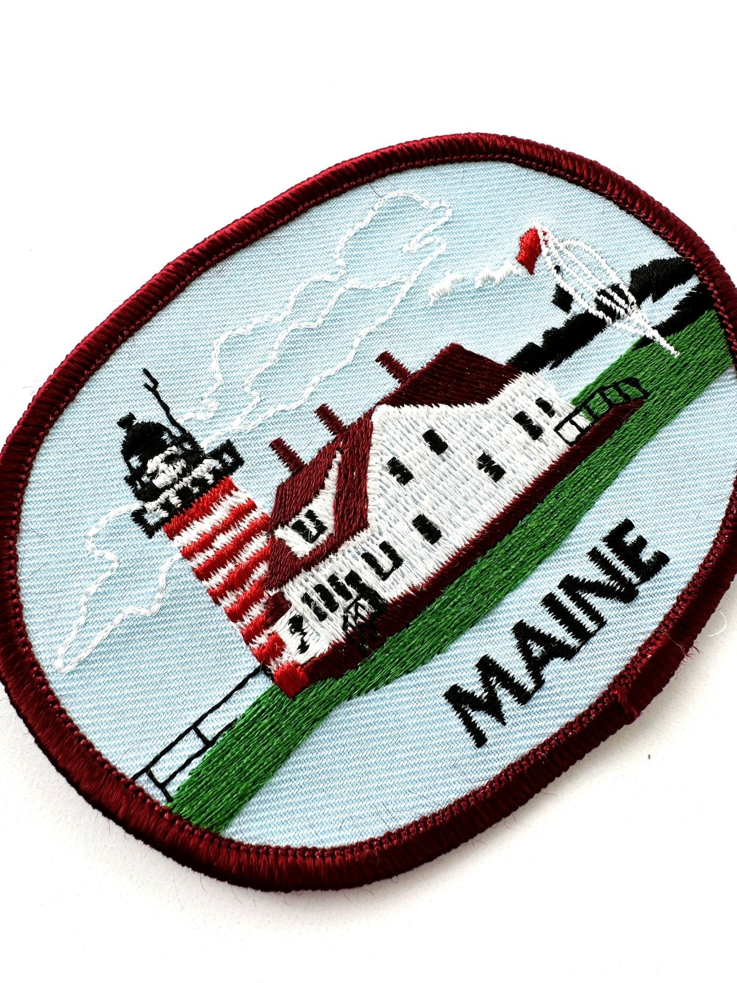 Maine West Quoddy Head Lighthouse Lubec Large Vintage Patch