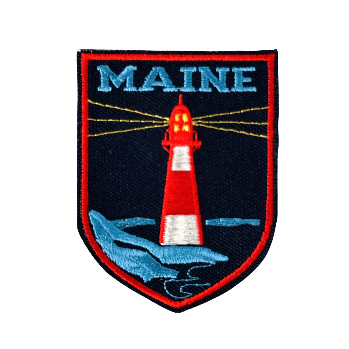 Maine Lighthouse Red White and Blue Vintage Patch