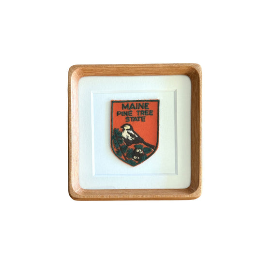 Maine Pine Tree State Framed Vintage Travel Patch
