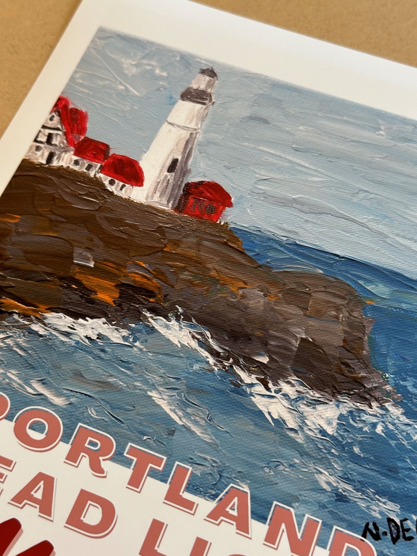 Maine Portland Head Light Coastal Painting Giclee Art Print