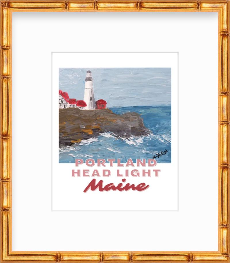 Maine Portland Head Light Coastal Painting Giclee Art Print