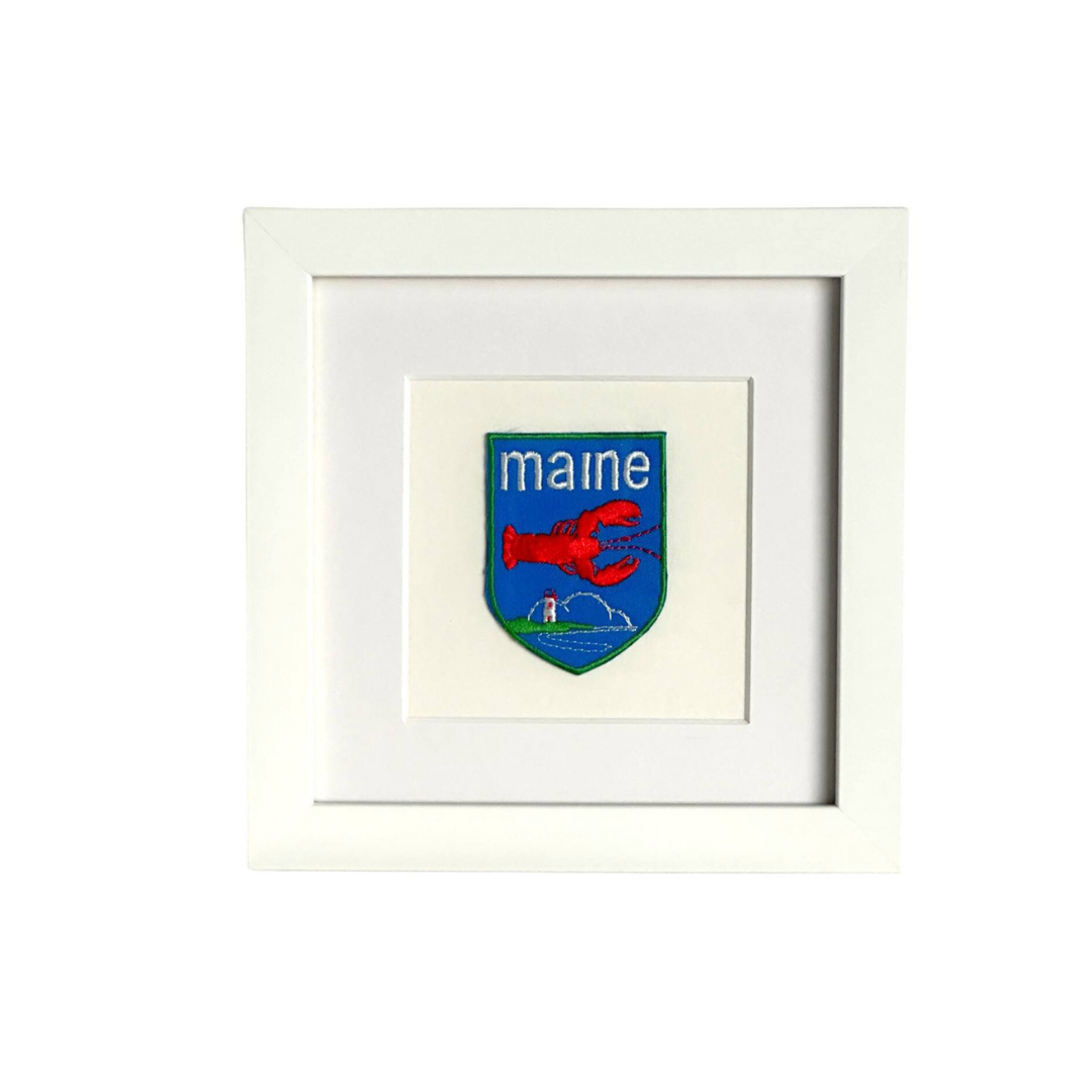 Maine Lobster Framed Vintage Travel Patch