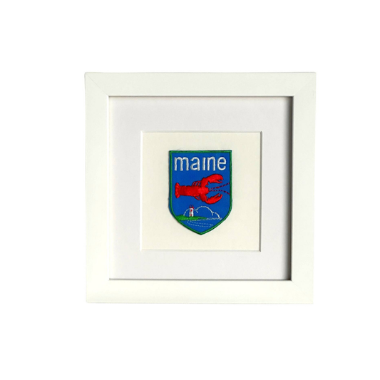 Maine Lobster Framed Vintage Travel Patch