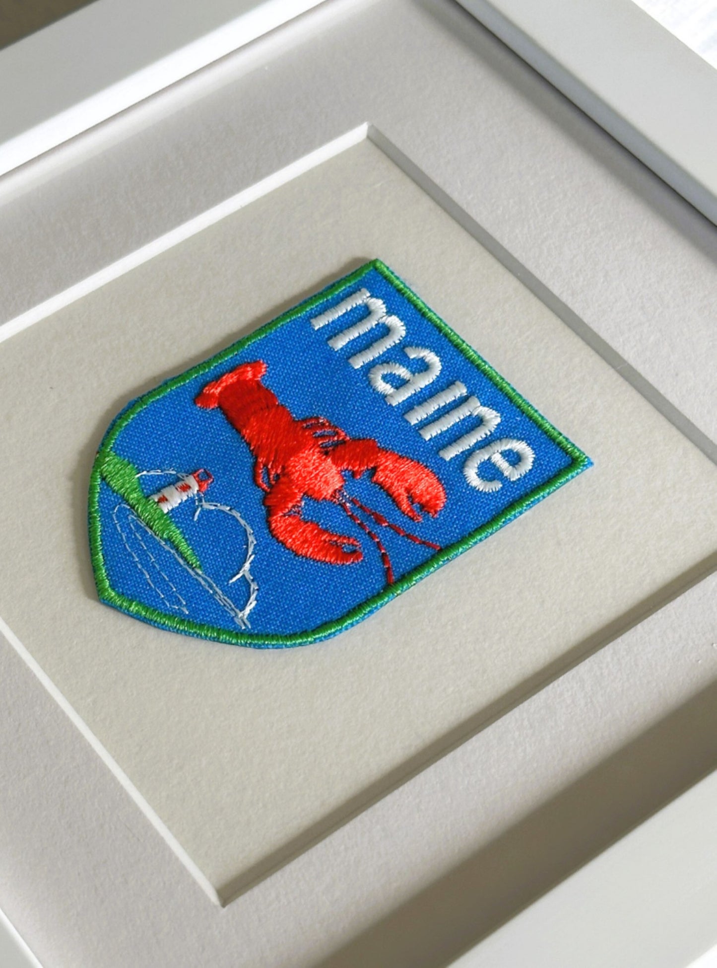 Maine Lobster Framed Vintage Travel Patch