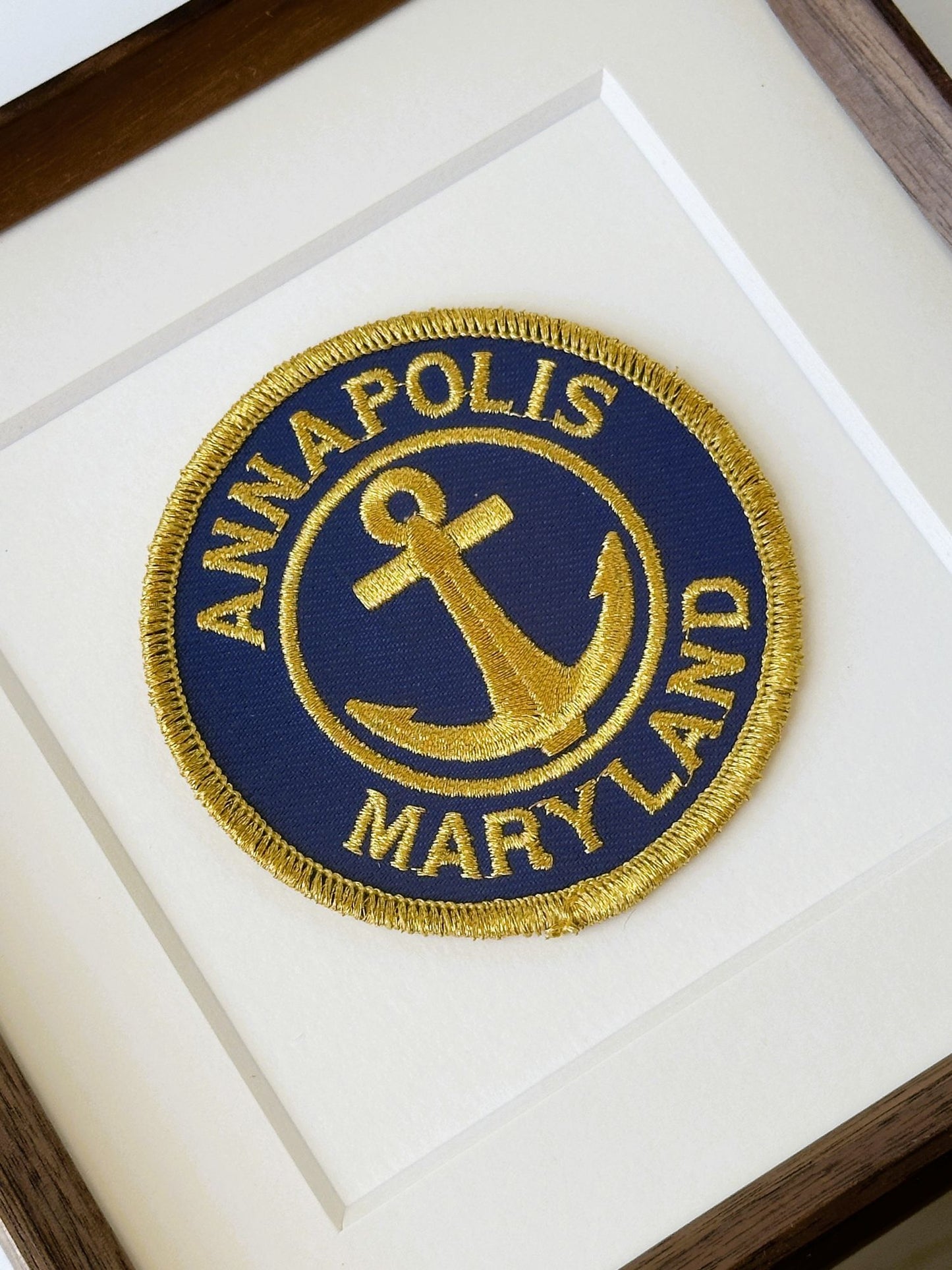 Maryland Annapolis Anchor Large Framed Vintage Travel Patch