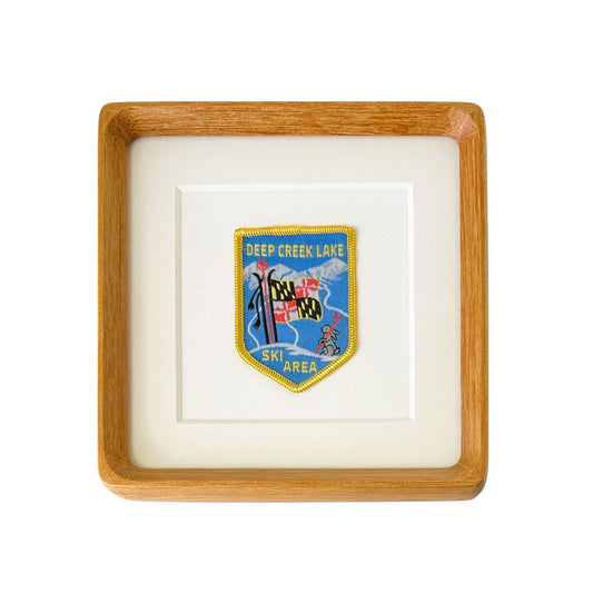 Maryland Deep Creek Ski Area Vintage Travel Patch Wood Framed