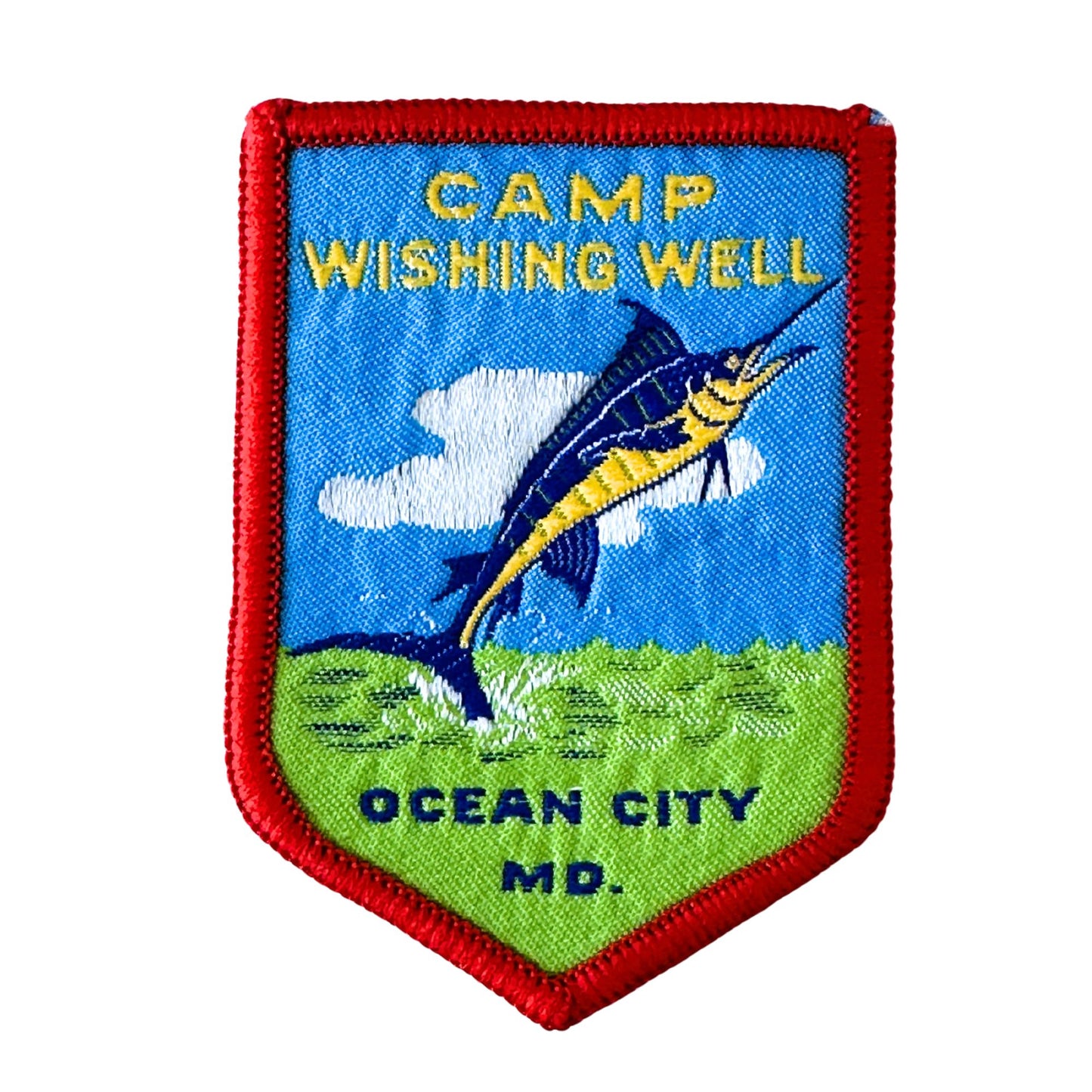 Maryland Ocean City Camp Wishing Well Marlin Vintage Patch