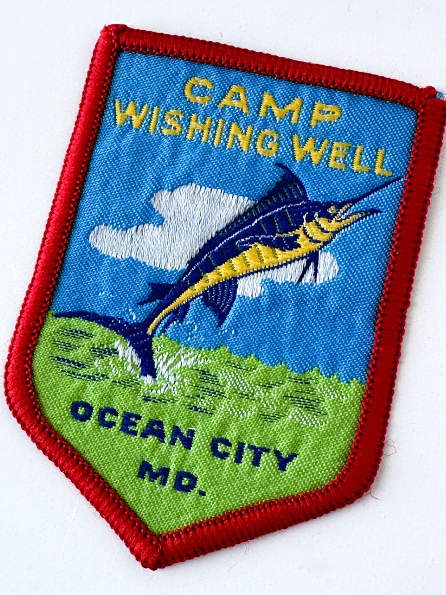 Maryland Ocean City Camp Wishing Well Marlin Vintage Patch