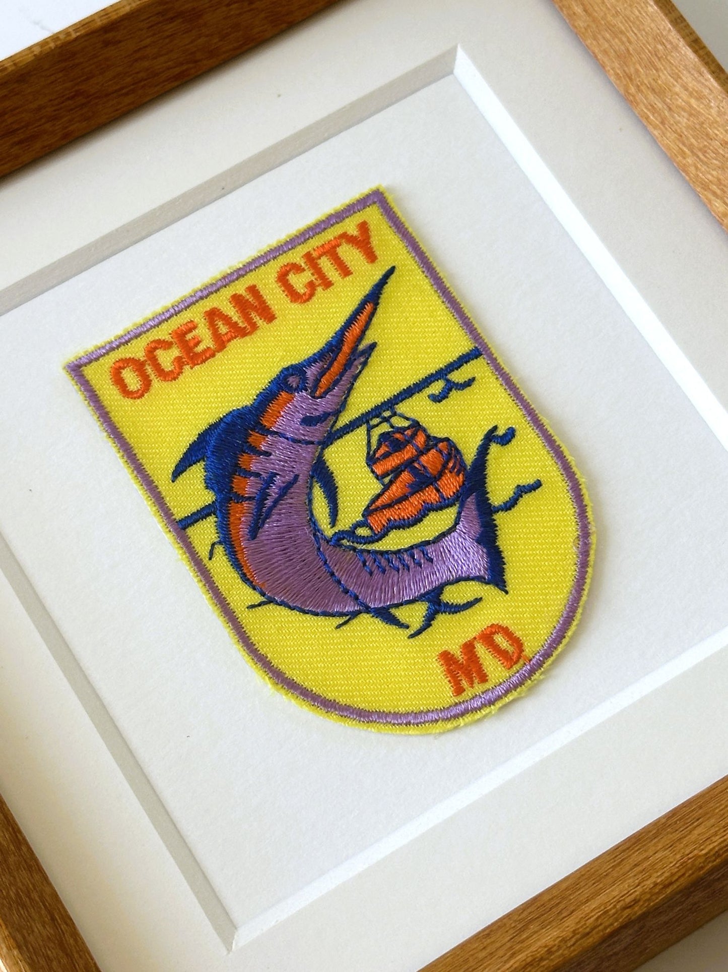 Maryland Ocean City Vintage Framed Travel Patch