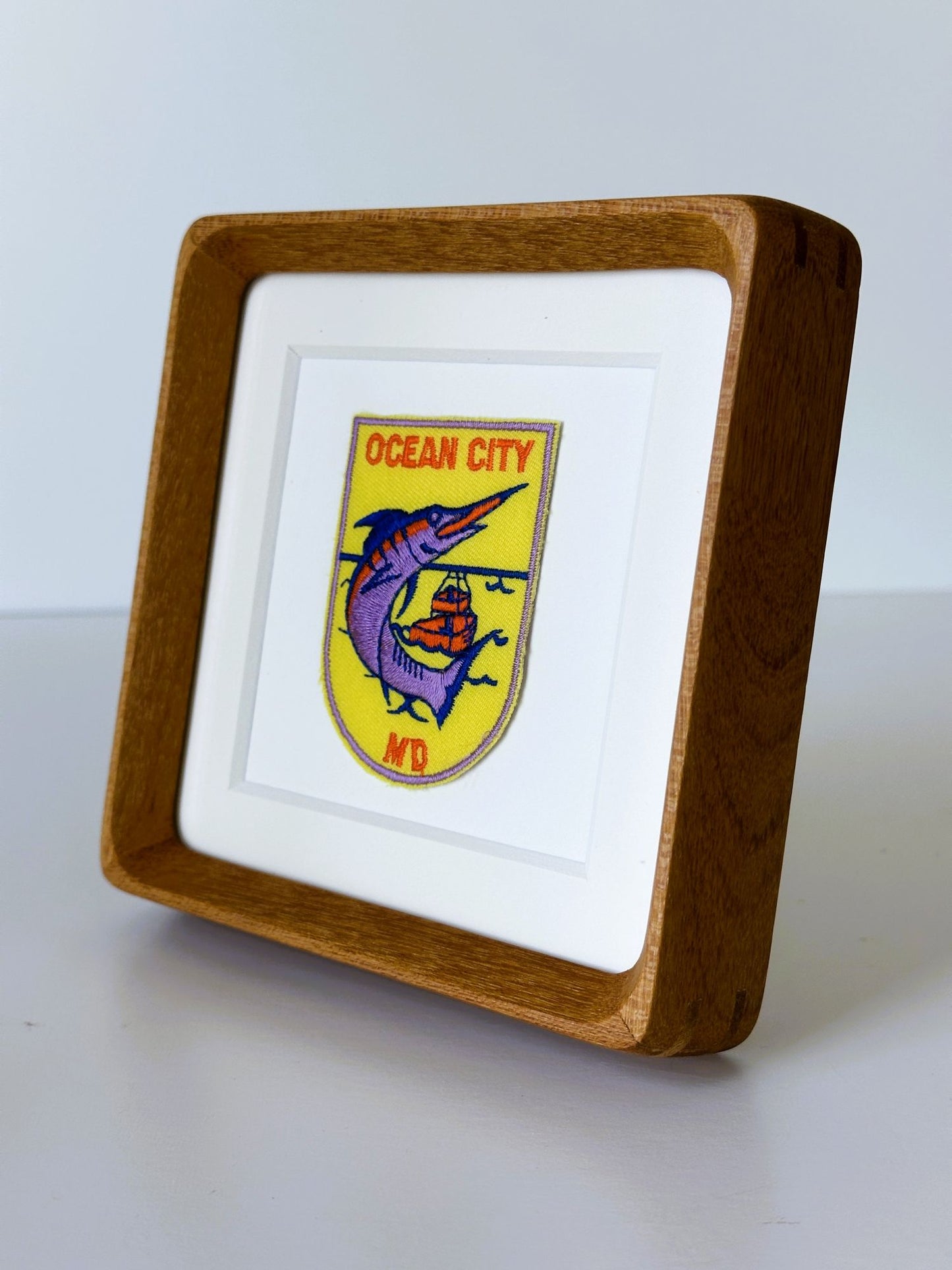Maryland Ocean City Vintage Framed Travel Patch