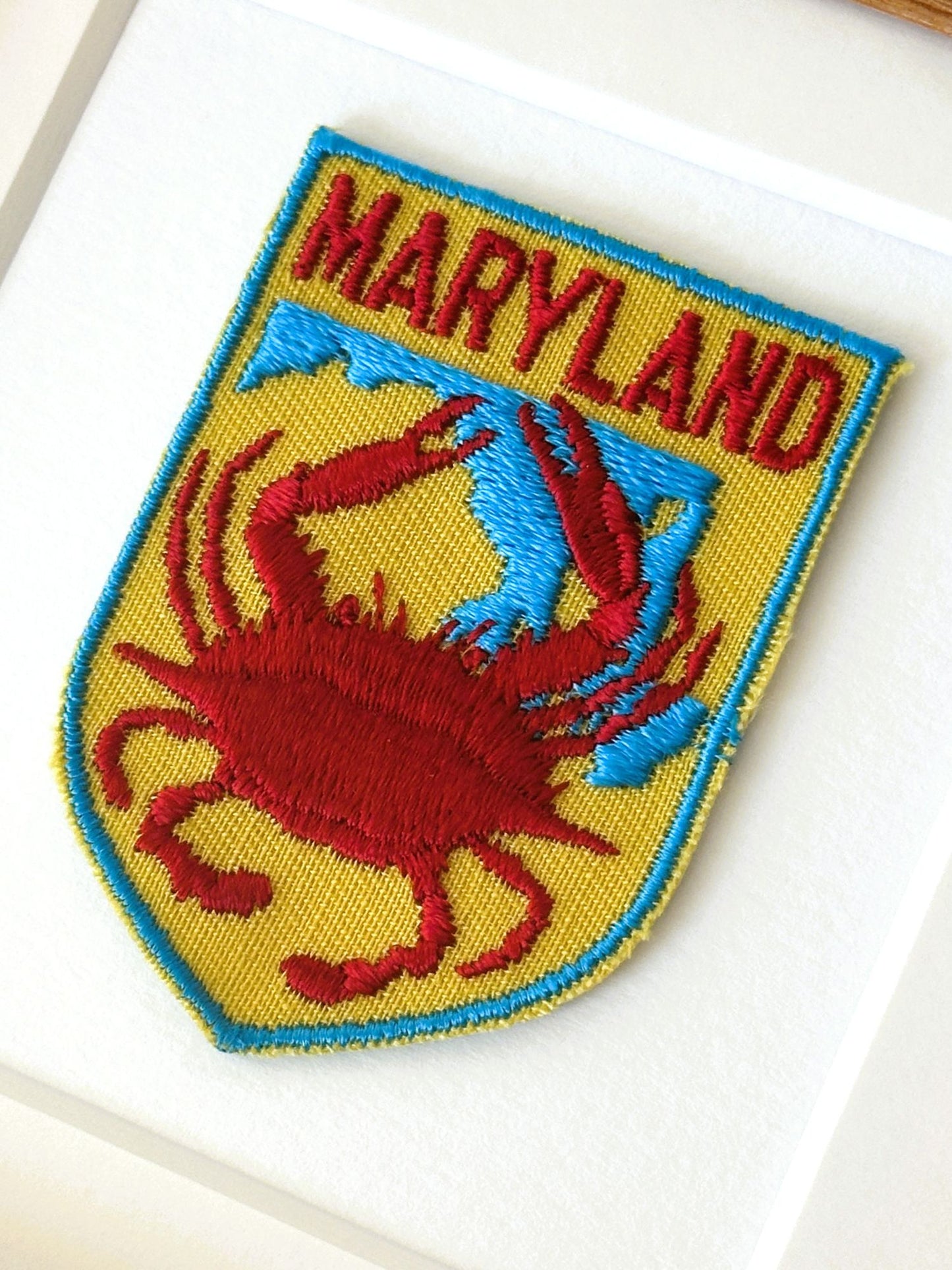 Maryland Crab Framed Vintage Travel Patch