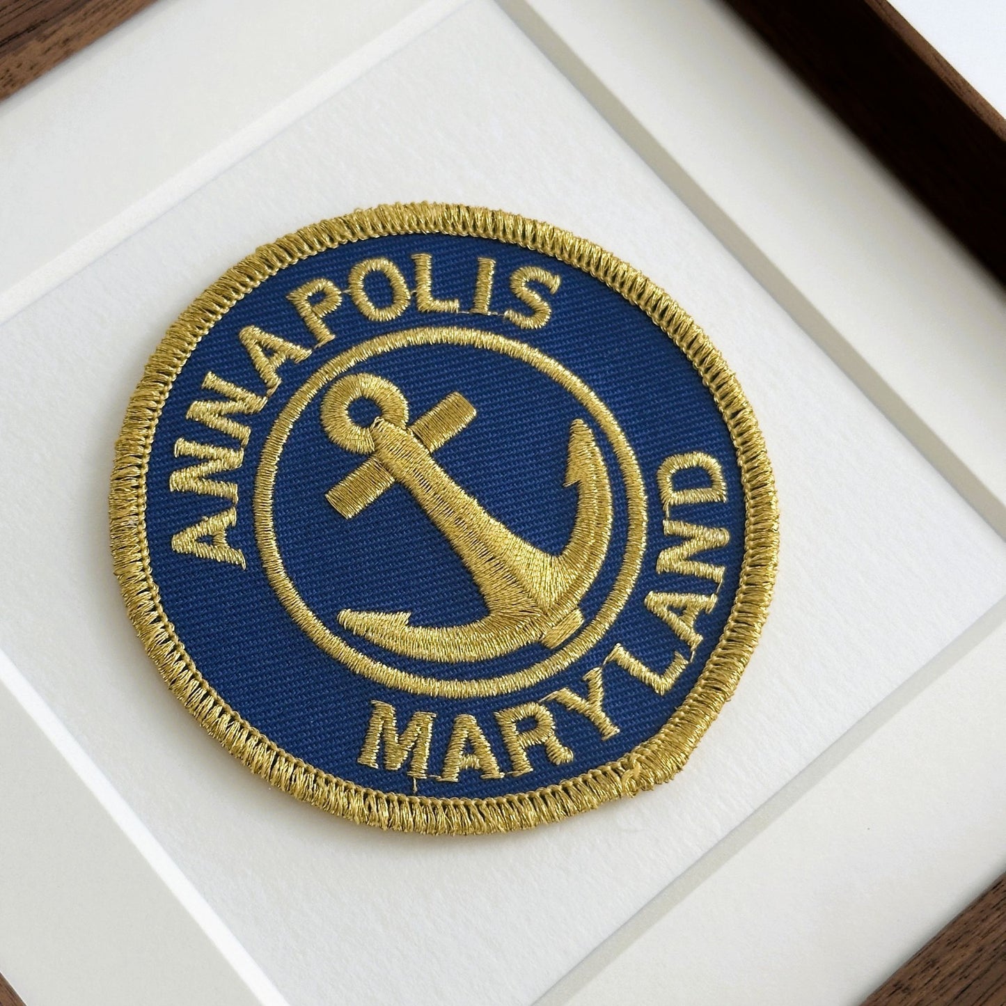Maryland Annapolis Anchor Large Framed Vintage Travel Patch